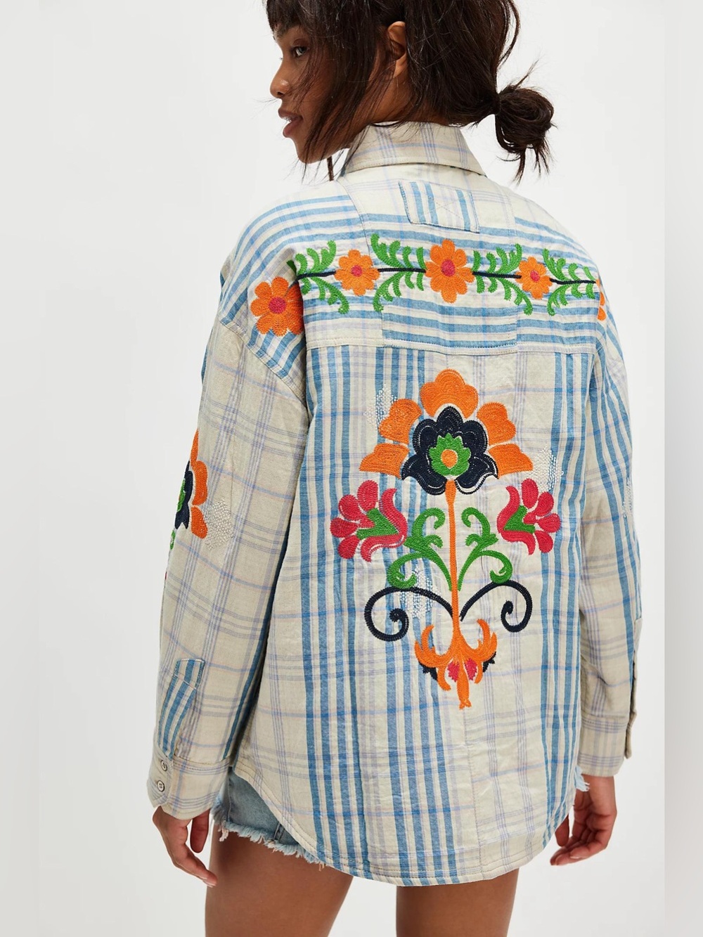Free people We The Free Embroidered Sashiko Shirt